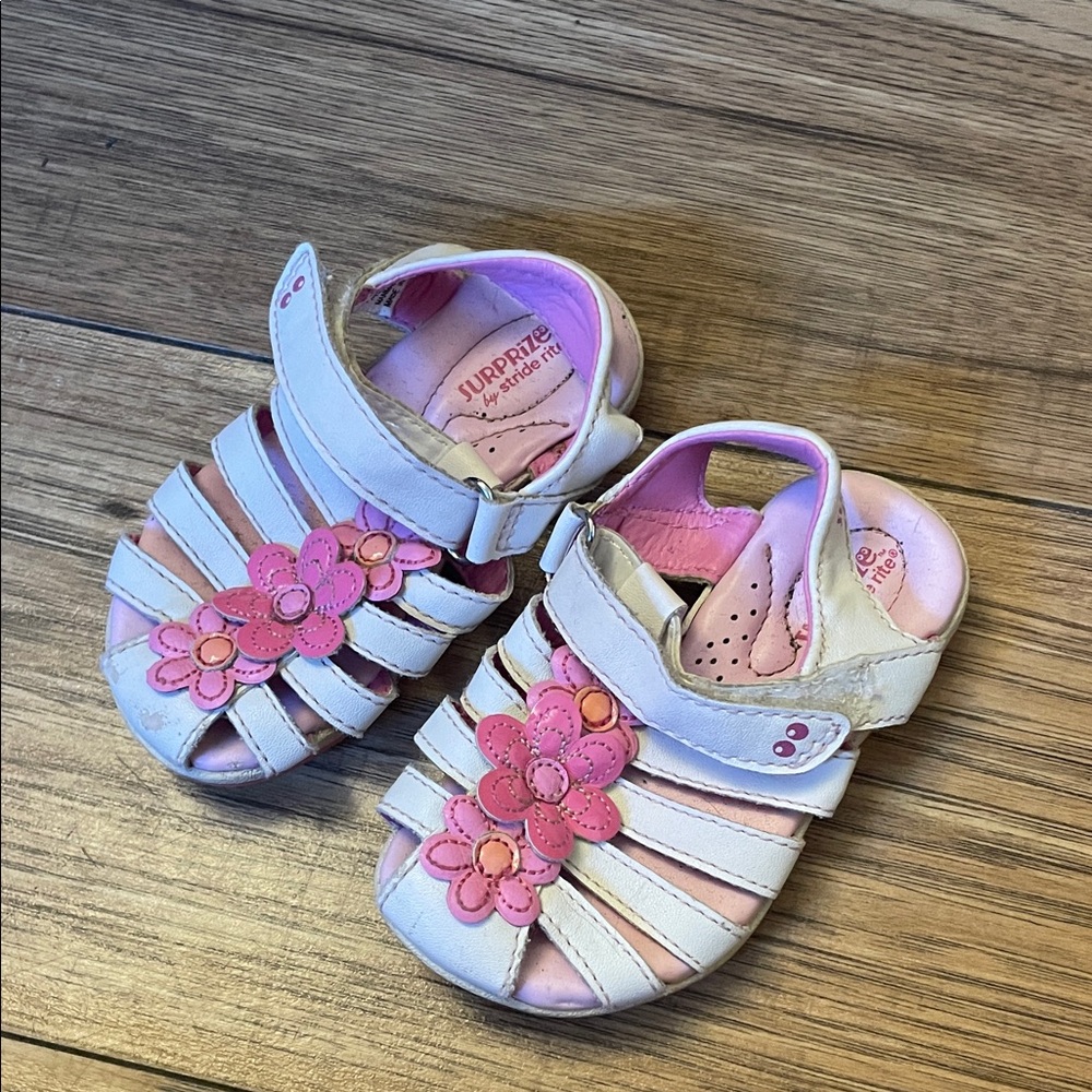 Jumping Jacks Floral Pink and Cream Kids Sandals
